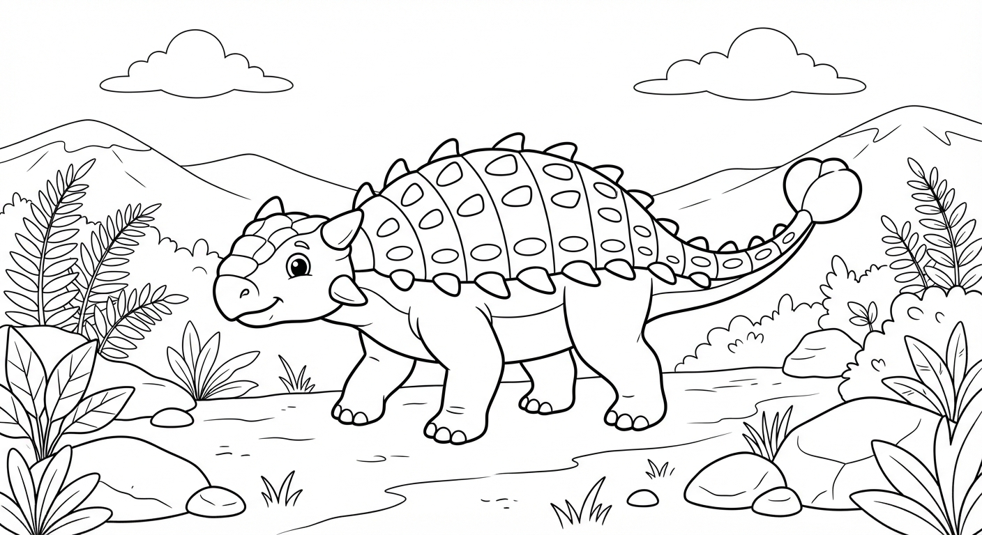 Ankylosaurus printable coloring picture