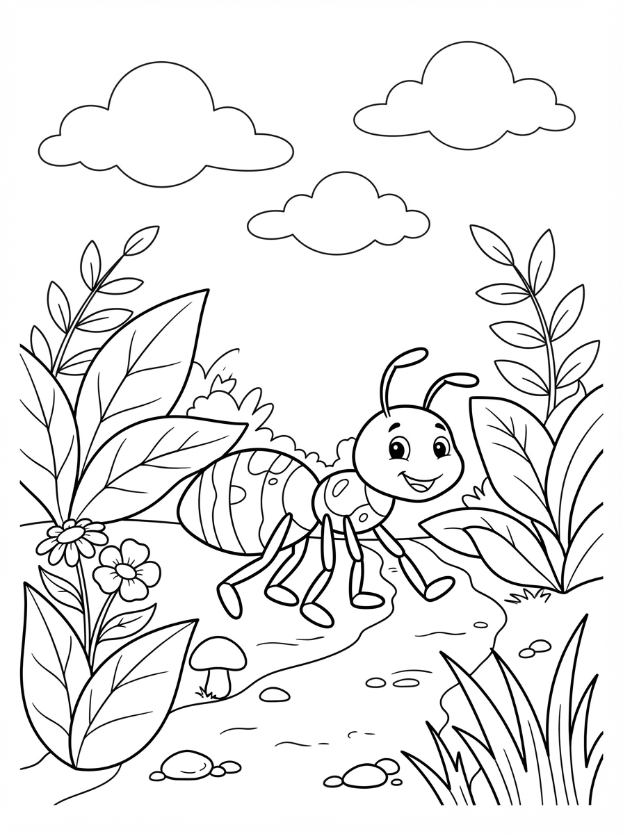 Ant printable coloring picture