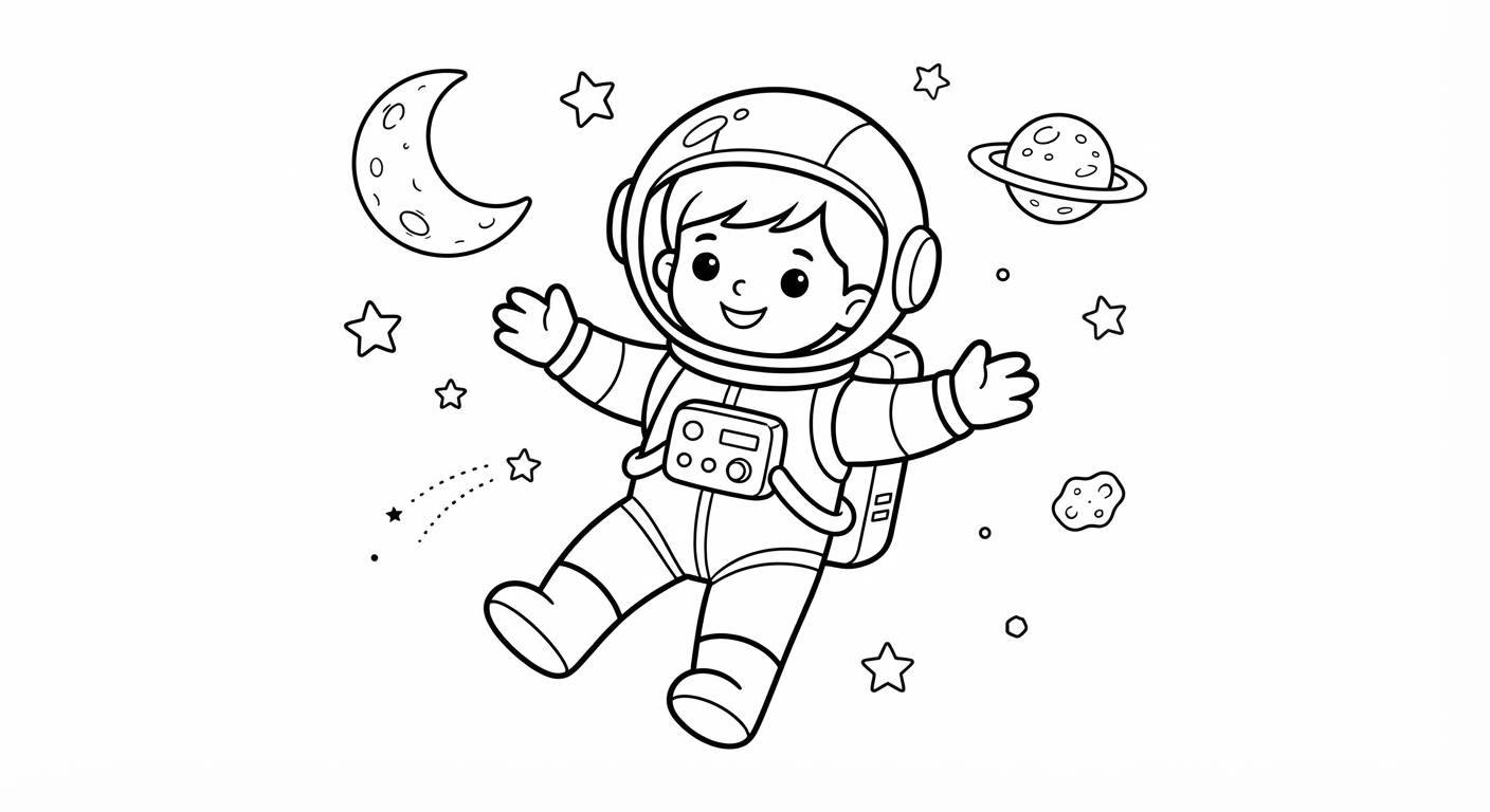 Space coloring pictures