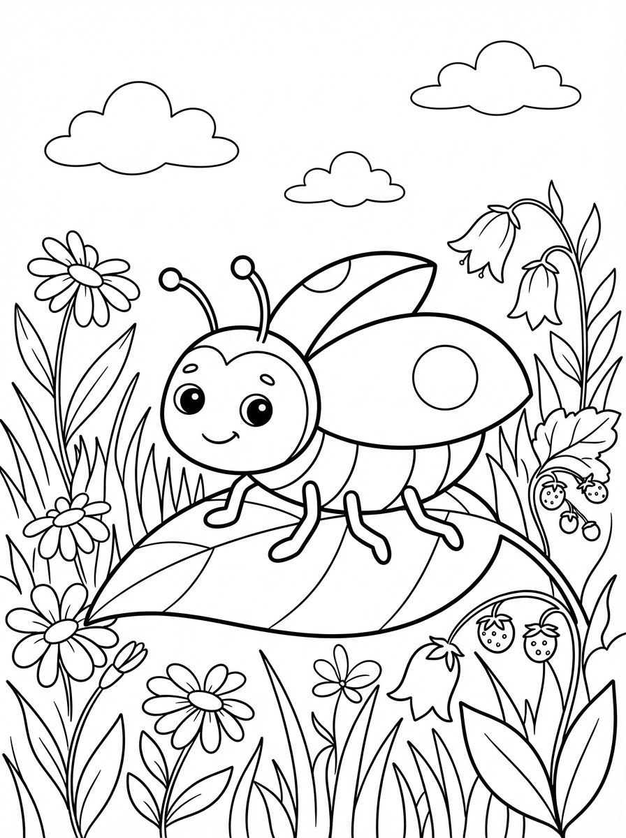 Beetle printable coloring picture