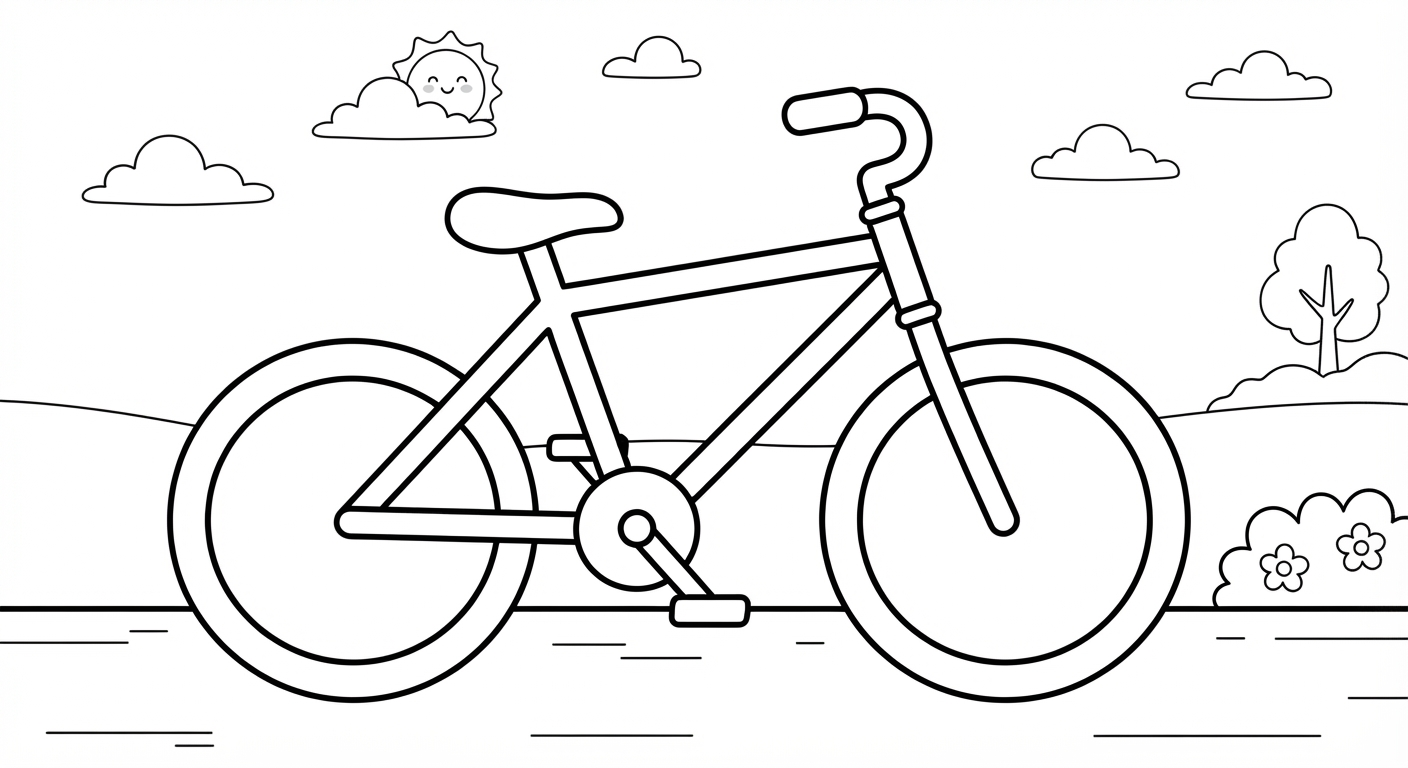 Bicycle printable coloring picture