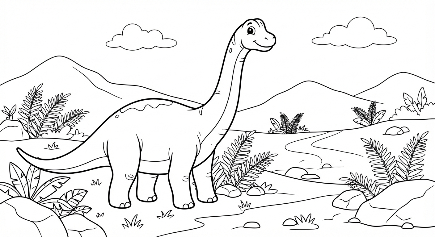 Brachiosaurus printable coloring picture