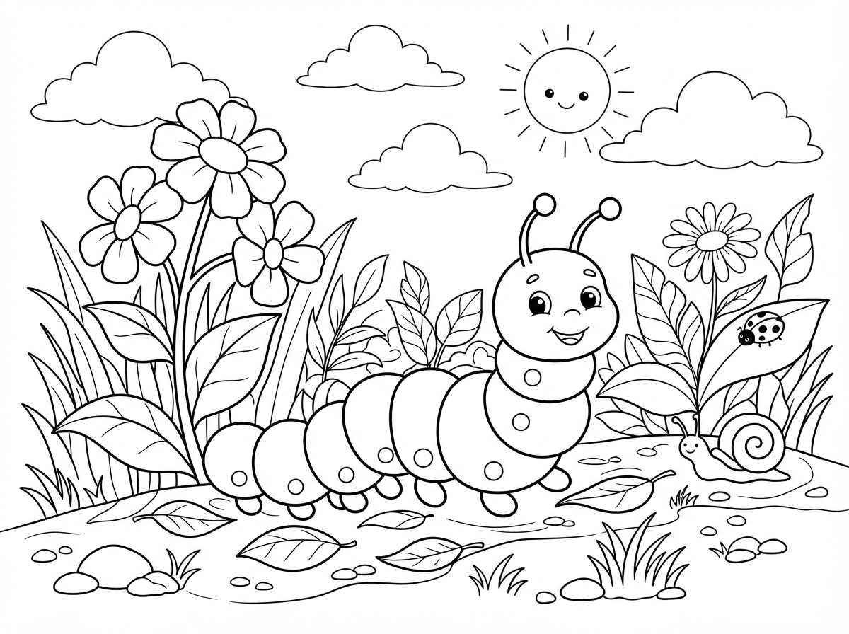 Caterpillar printable coloring picture