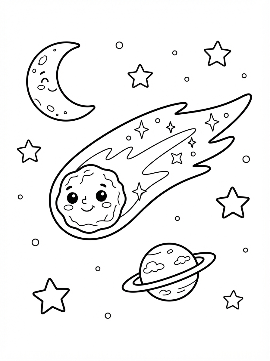 Comet printable coloring picture