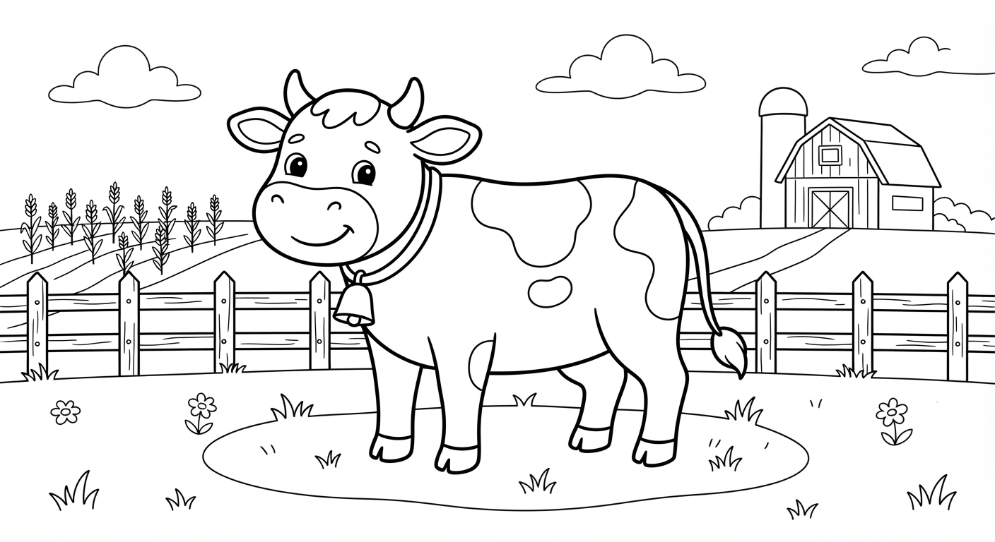 Cow printable coloring picture