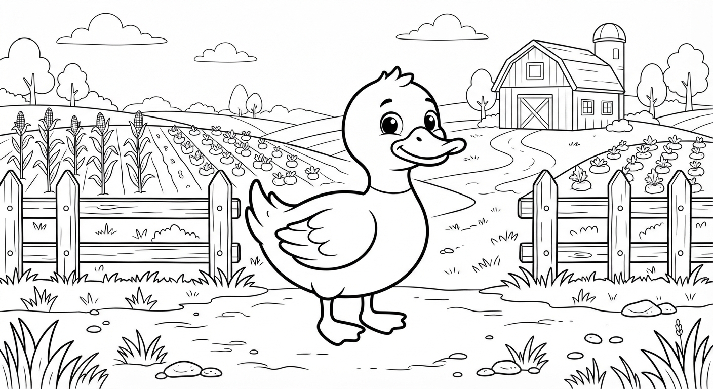 Duck printable coloring picture