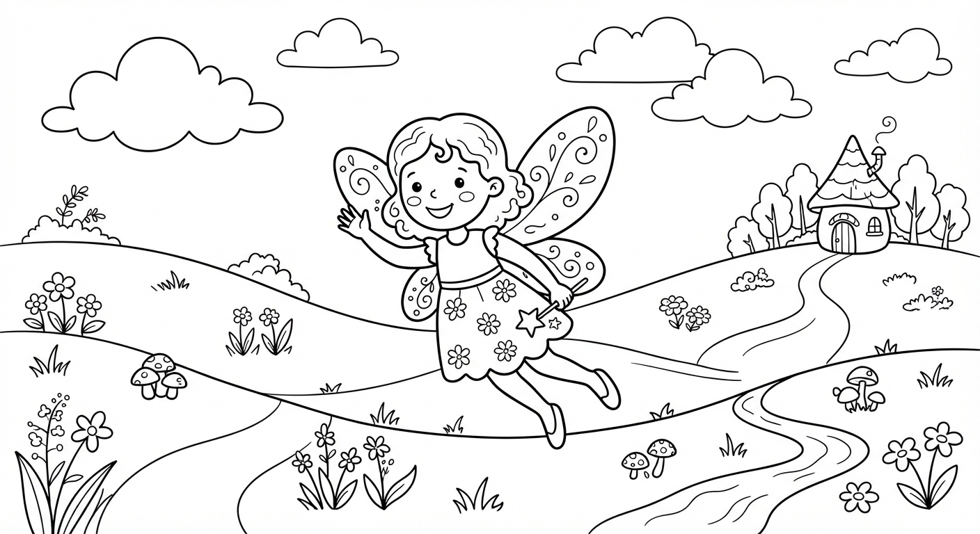 Fairy printable coloring picture
