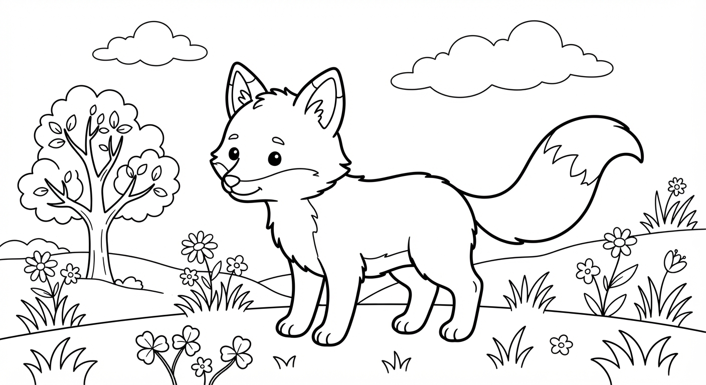 Fox printable coloring picture