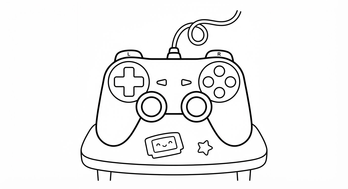 Game Controller printable coloring picture