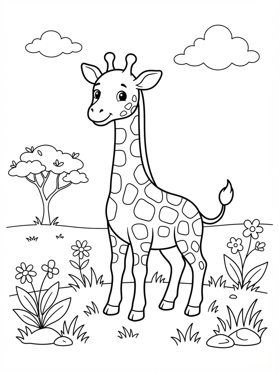 Giraffe printable coloring picture