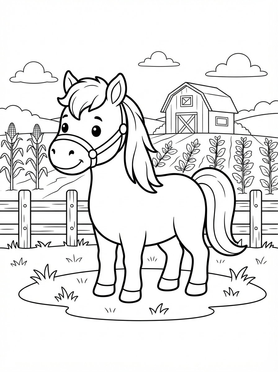Horse printable coloring picture