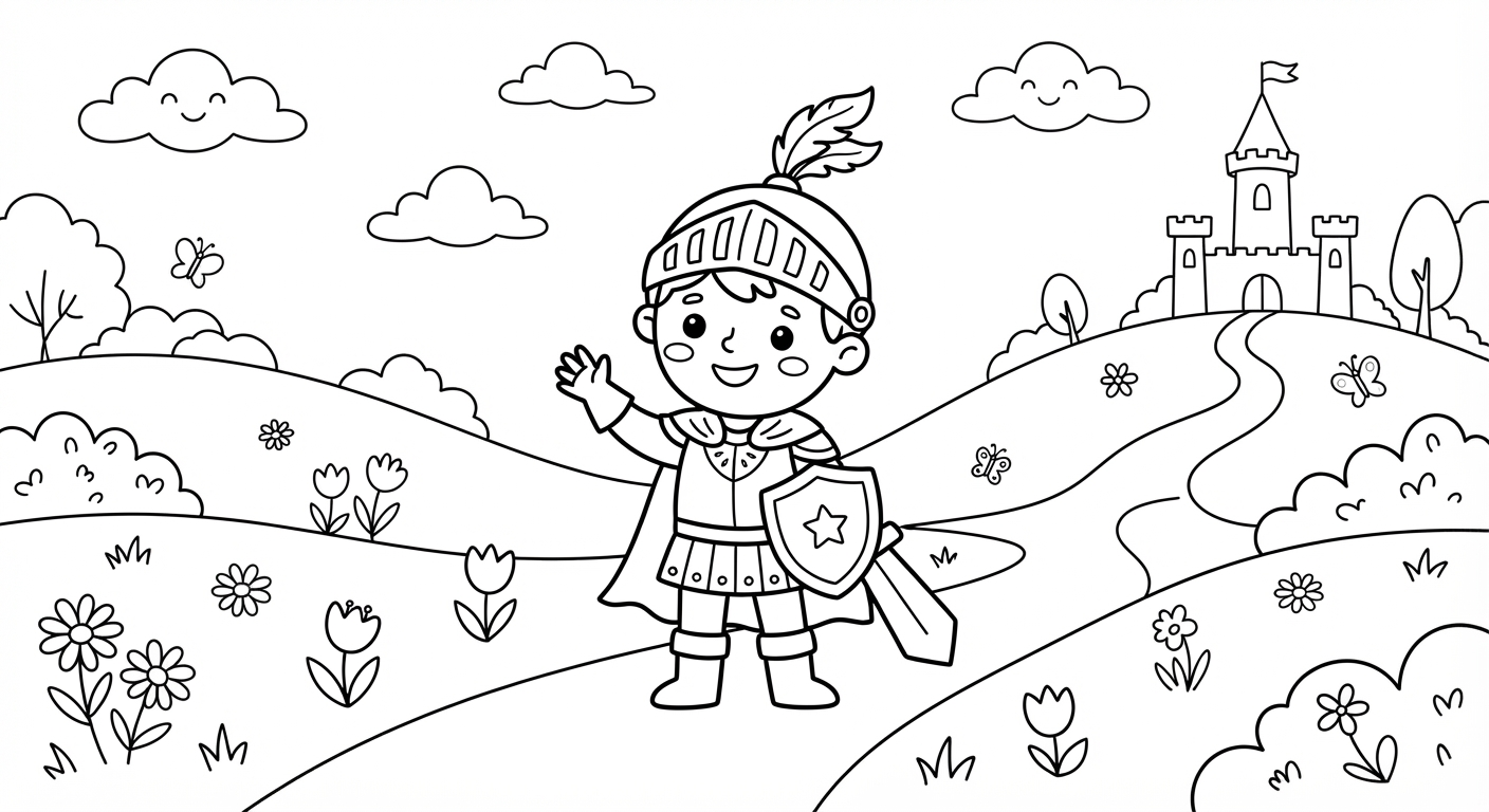 Knight printable coloring picture