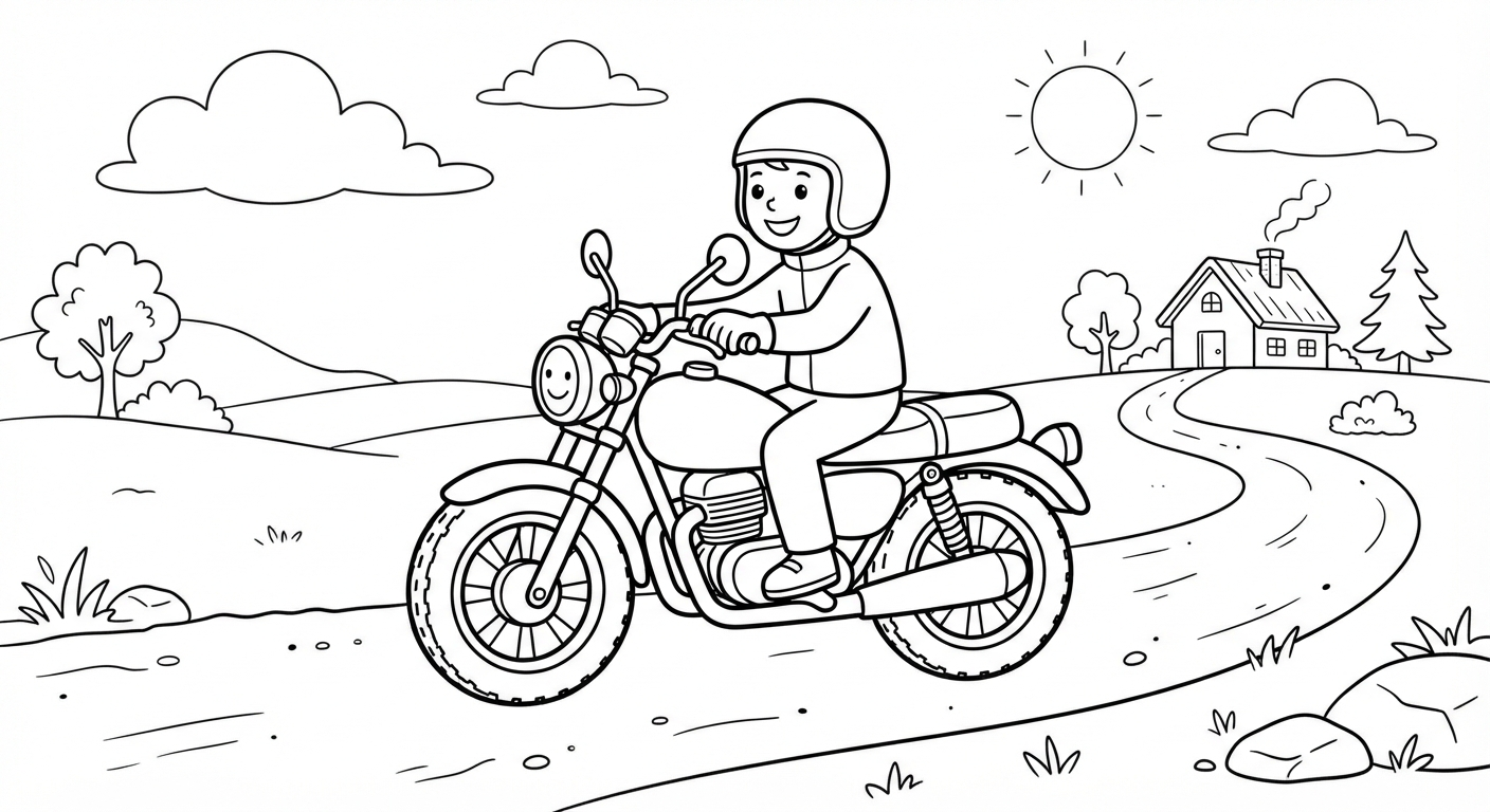 Motorcycle printable coloring picture