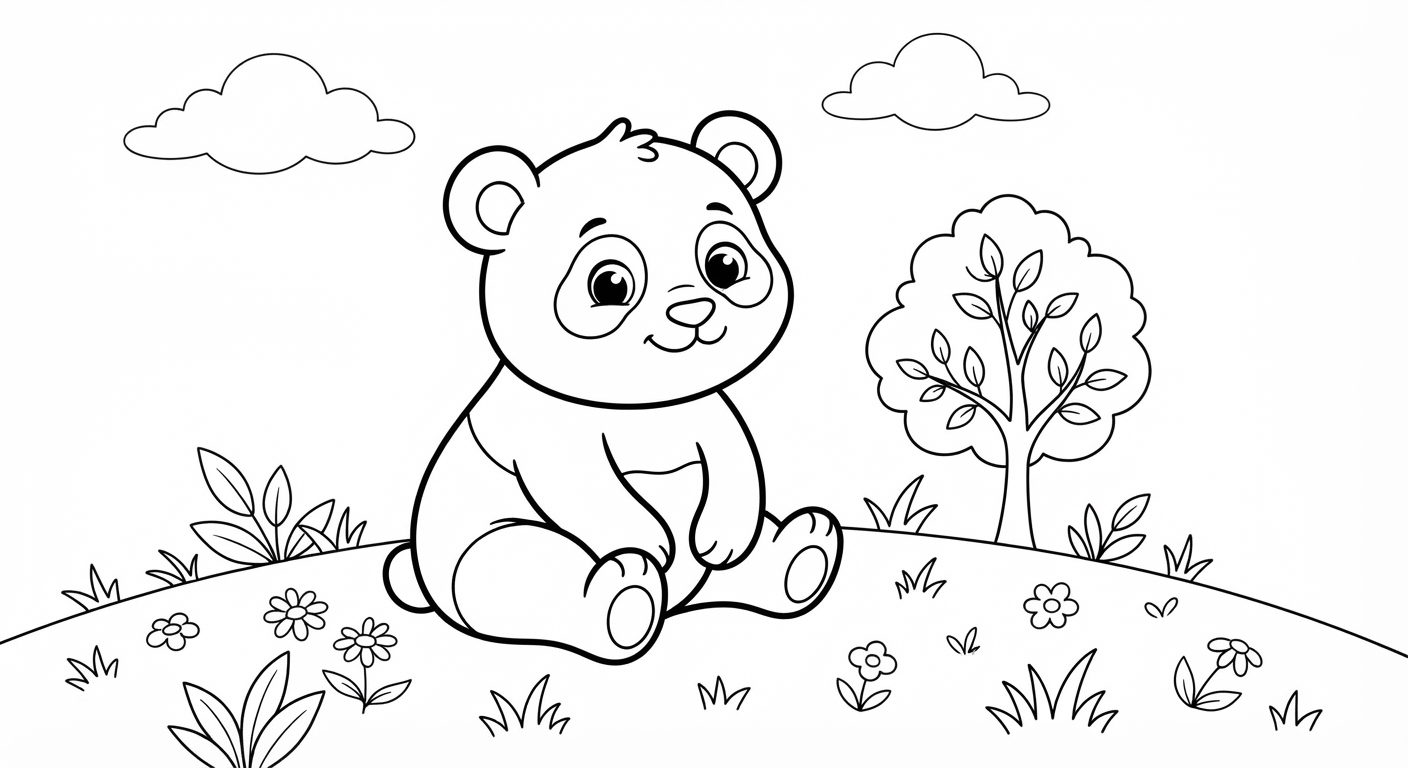 Panda printable coloring picture
