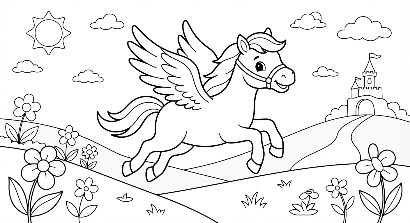 Pegasus printable coloring picture