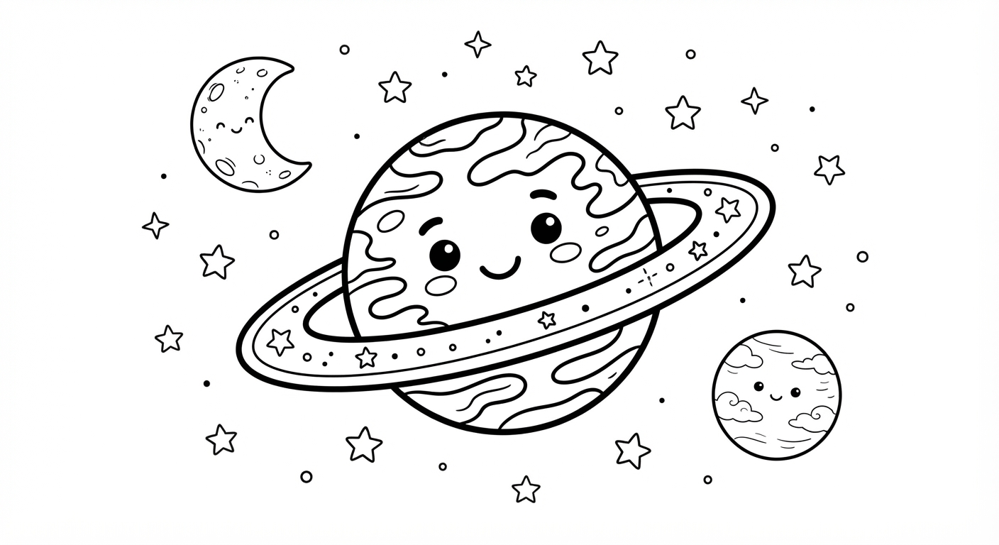 Planet printable coloring picture