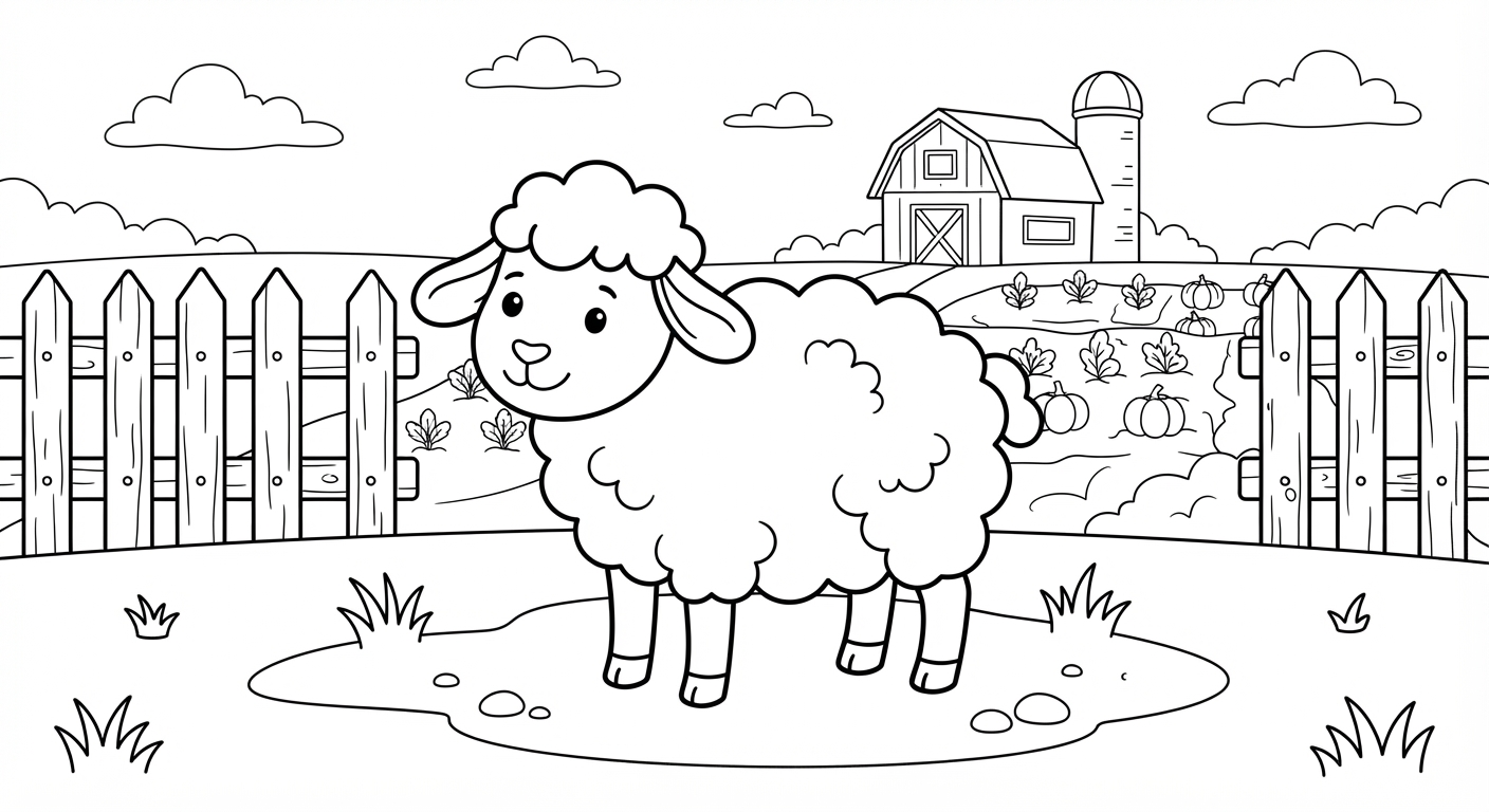 Sheep printable coloring picture