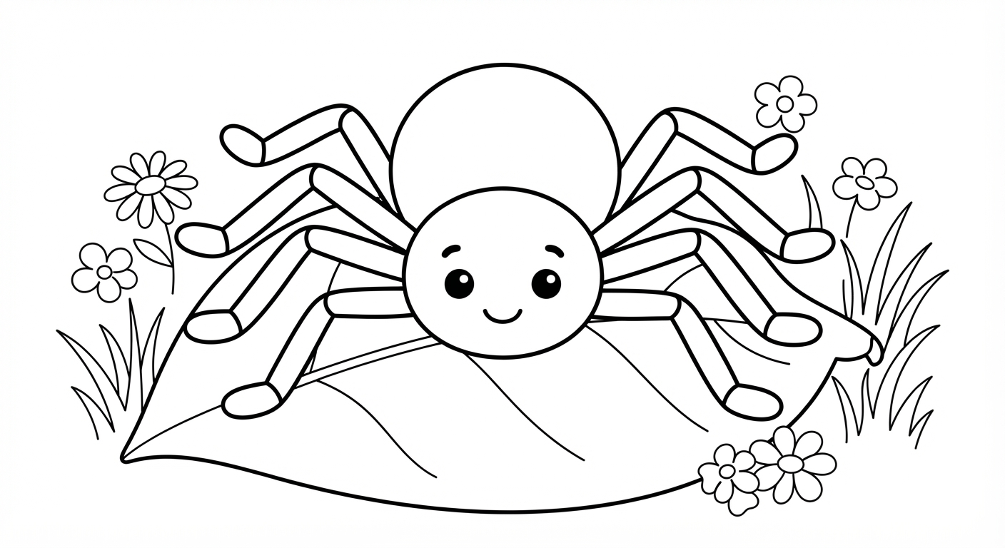 Spider printable coloring picture