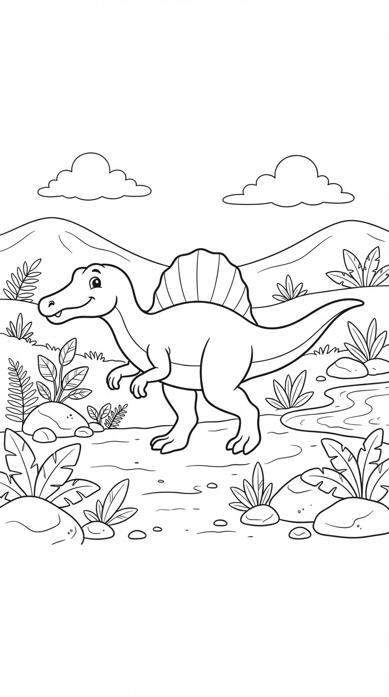 Spinosaurus printable coloring picture