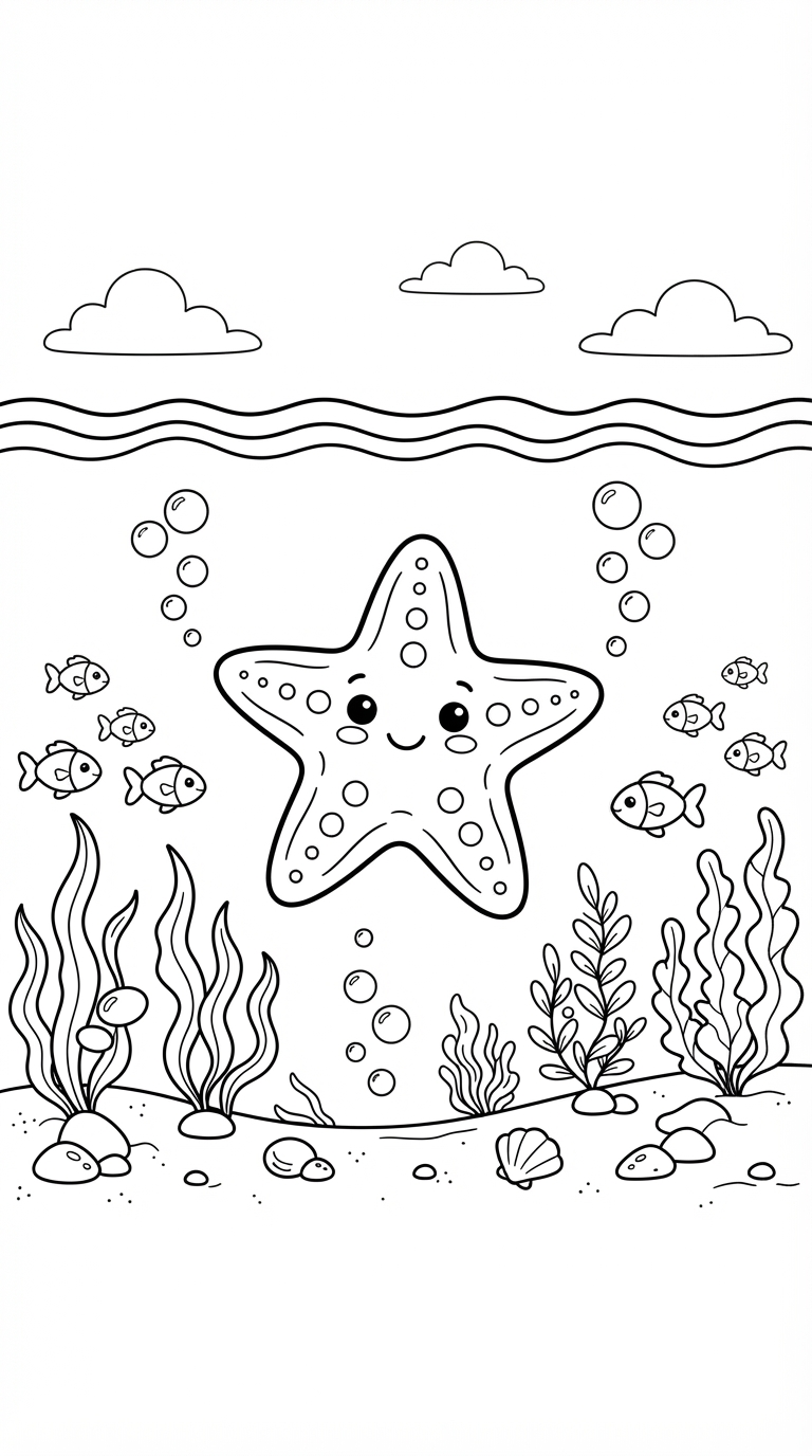 Starfish printable coloring picture
