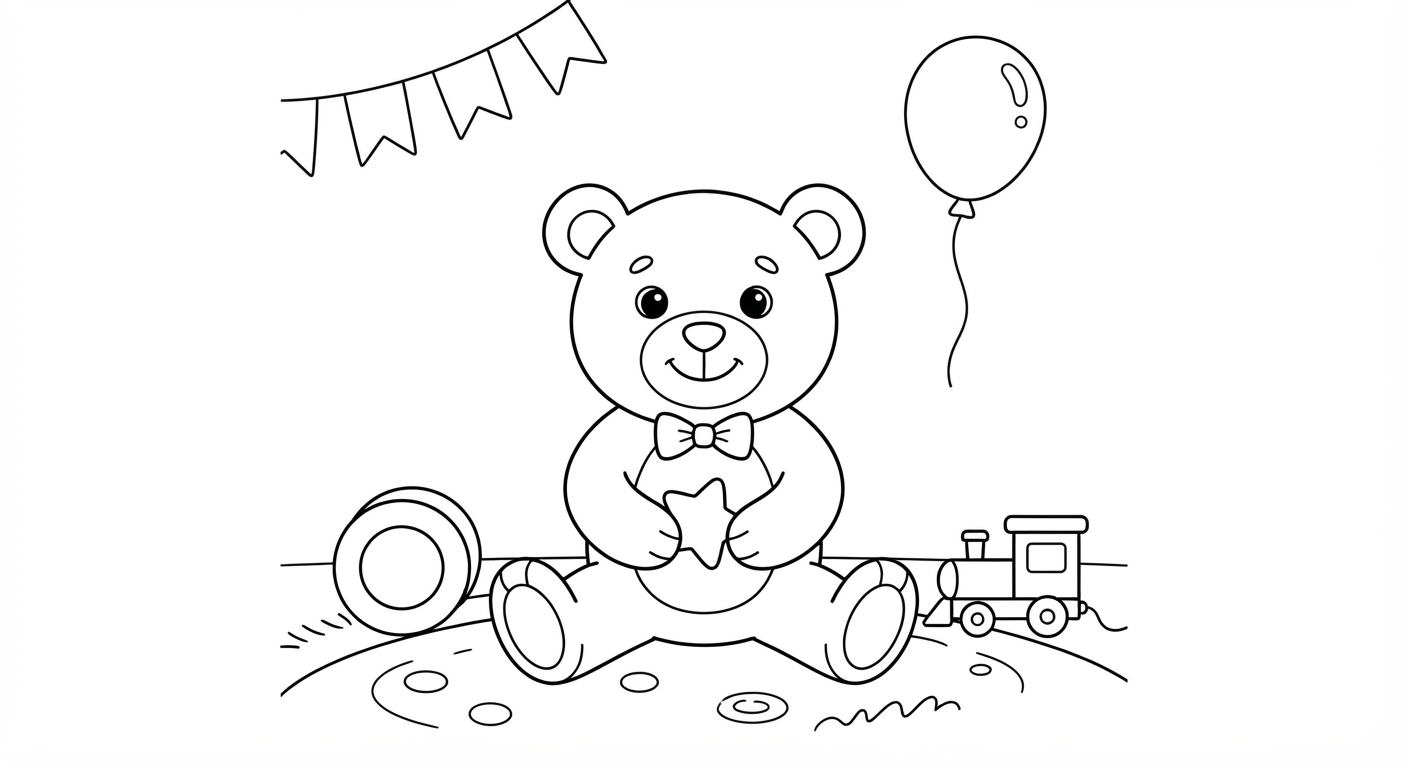 Teddy Bear printable coloring picture