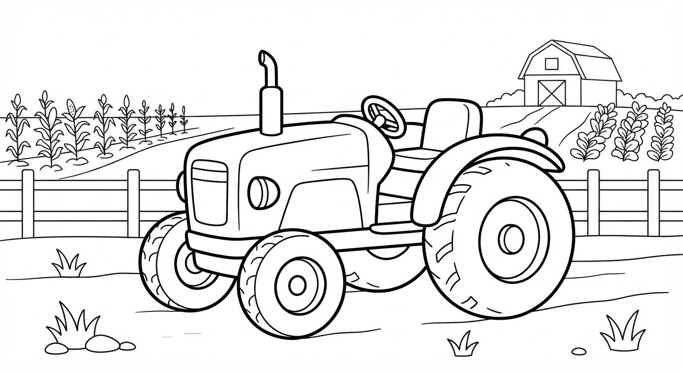 Tractor printable coloring picture