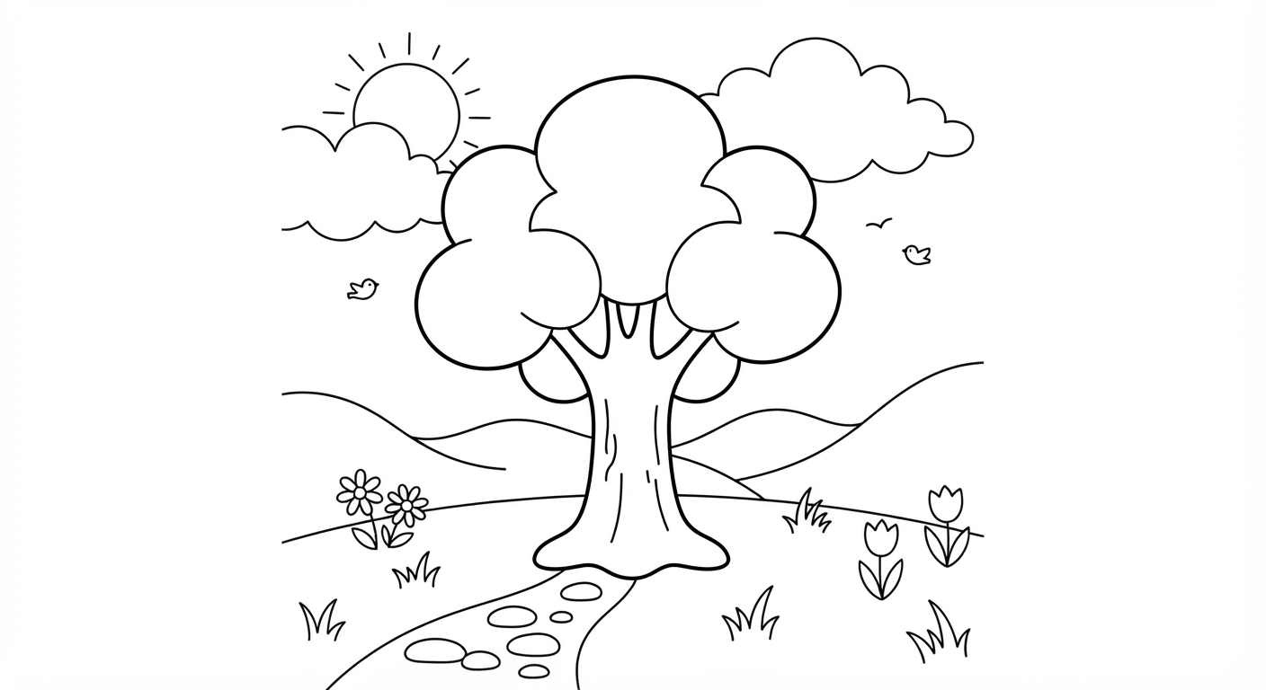 Tree printable coloring picture