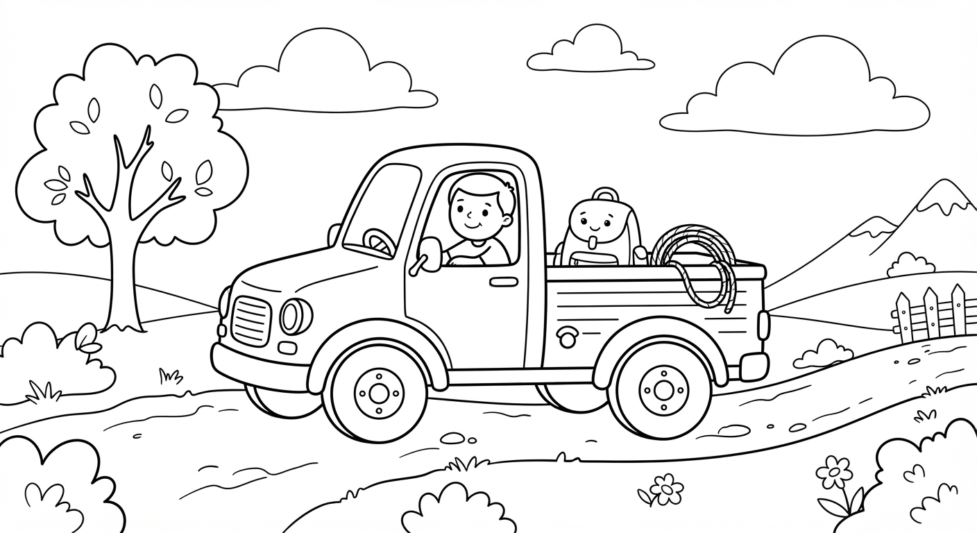 Truck printable coloring picture