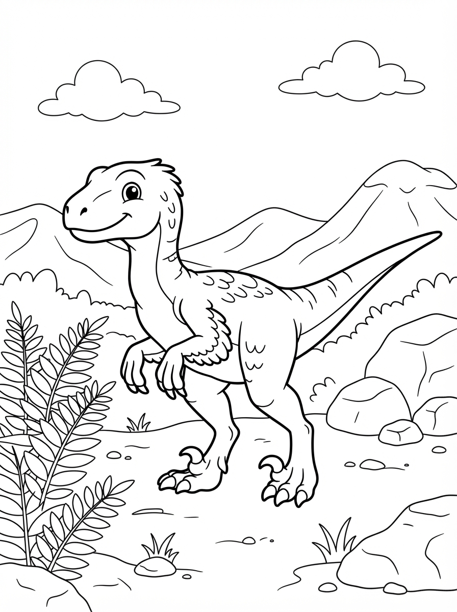 Velociraptor printable coloring picture